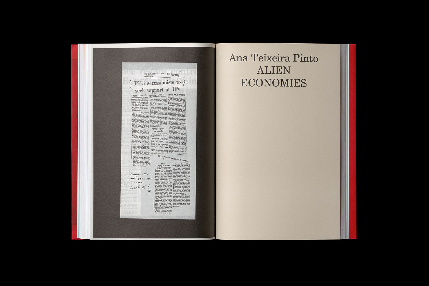 Nicholas Mangan: Limits to Growth. Softcvoer, 246 pp + 2 inserts, offset, edition of 1500, 170 x 240 mm. Design by Žiga Testen. ISBN 978-3-95679-252-6. Copublished with the Institute of Modern Art, Brisbane; KW Institute for Contemporary Art, Berlin; and Monash University Museum of Art, Melbourne