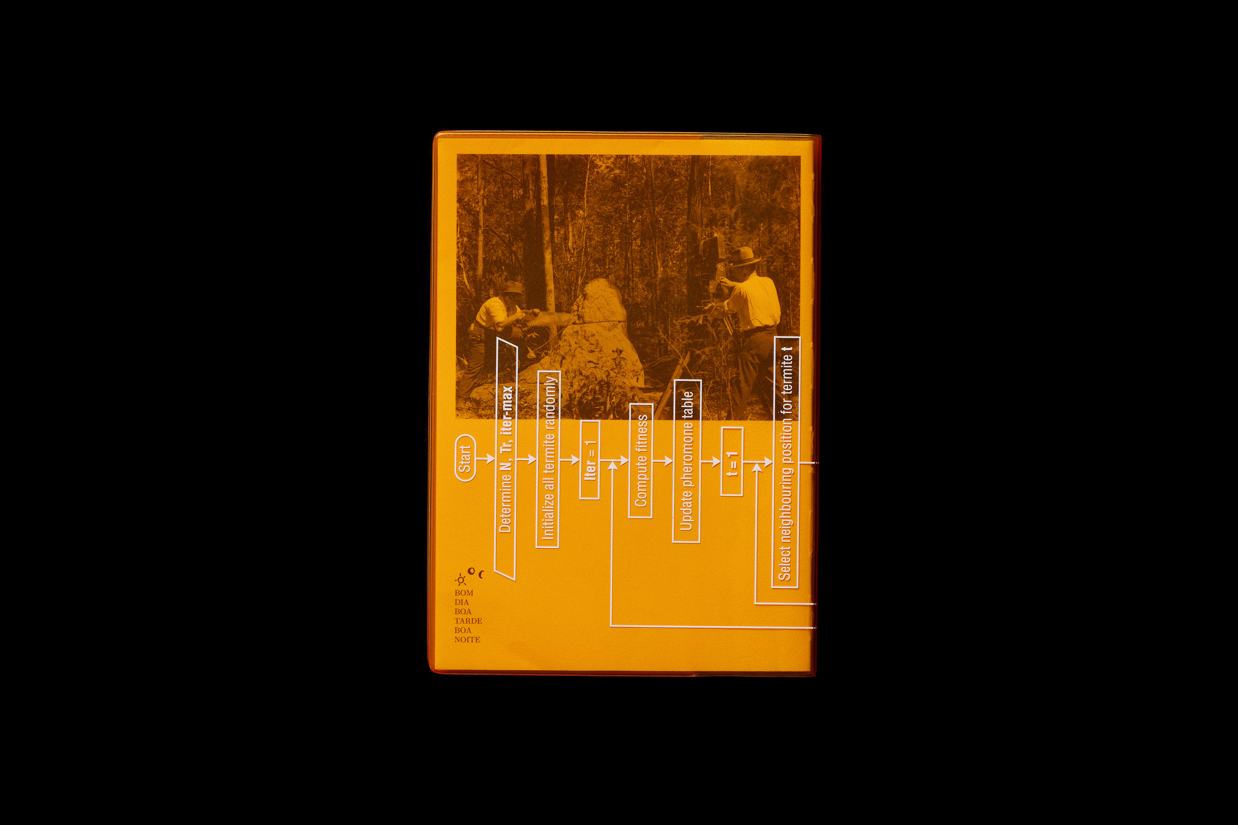 Nicholas Mangan: Termite Economies. Softcover, 152 pp (colour & b/w ill.), 245 x 175mm. Design by Žiga Testen. ISBN 978-3-943514-81-0. Published by Bom Dia, Berlin, 2021.